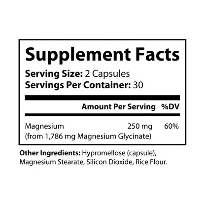 Magnesium Glycinate (60 Capsules)